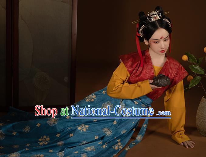 China Traditional Court Lady Hanfu Dress Tang Dynasty Historical Clothing Ancient Palace Beauty Garment Costumes