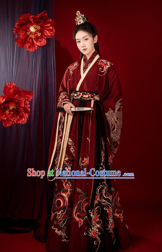 China Jin Dynasty Wedding Historical Clothing Ancient Palace Princess Garment Costumes Traditional Court Beauty Hanfu Dresses Complete Set