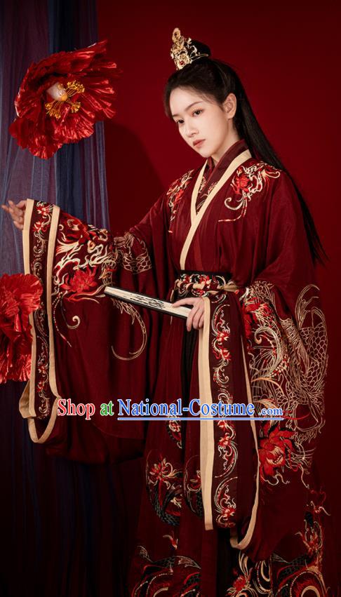 China Jin Dynasty Wedding Historical Clothing Ancient Palace Princess Garment Costumes Traditional Court Beauty Hanfu Dresses Complete Set