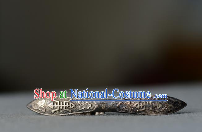 Chinese Ancient Imperial Consort Silver Hairpin Traditional Great Wing Hair Accessories Handmade Qing Dynasty Court Woman Hair Crown