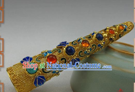 China Traditional Finger Accessories Handmade Qing Dynasty Court Jewelry Ancient Empress Gems Nail Wrap