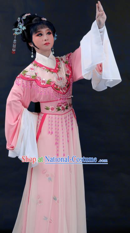 Chinese Traditional Shaoxing Opera Lin Daiyu Clothing Beijing Opera Actress Pink Dress Outfits Ancient Patrician Lady Garment Costumes