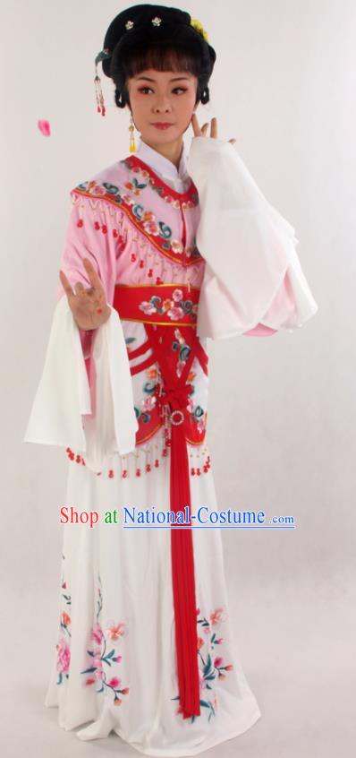 Chinese Beijing Opera Hua Tan Garment Costumes Ancient Fairy Pink Dress Outfits Traditional Shaoxing Opera A Dream in Red Mansions Clothing