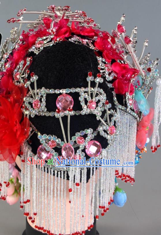 Chinese Beijing Opera Diva Headdress Peking Opera Hua Tan Hair Accessories Ancient Noble Lady Head Ornaments