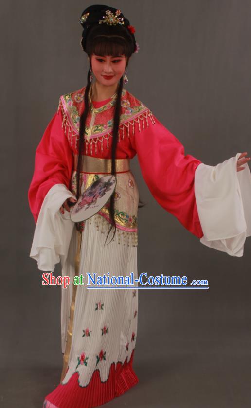 Chinese Traditional Shaoxing Opera Actress Clothing Beijing Opera Hua Tan Garment Costumes Ancient Fairy Princess Pink Dress Outfits