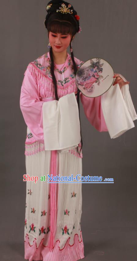 Chinese Traditional Shaoxing Opera Nobility Lady Clothing Beijing Opera Diva Garment Costumes Ancient Court Woman Pink Dress Outfits