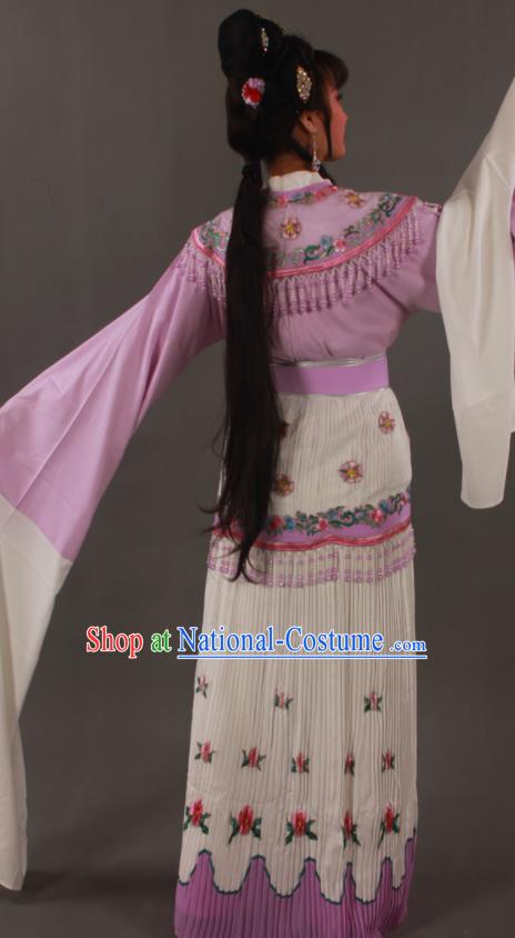 Chinese Beijing Opera Diva Garment Costumes Ancient Court Woman Violet Dress Outfits Traditional Shaoxing Opera Nobility Lady Clothing