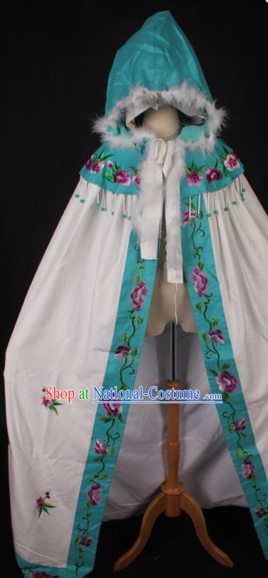 Chinese Traditional Shaoxing Opera Actress Clothing Beijing Opera Hua Tan Cape Ancient Princess Embroidered Mantle