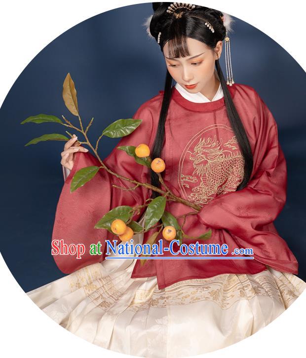 China Ancient Garment Costumes Traditional Court Lady Hanfu Dress Ming Dynasty Nobility Woman Historical Clothing Complete Set