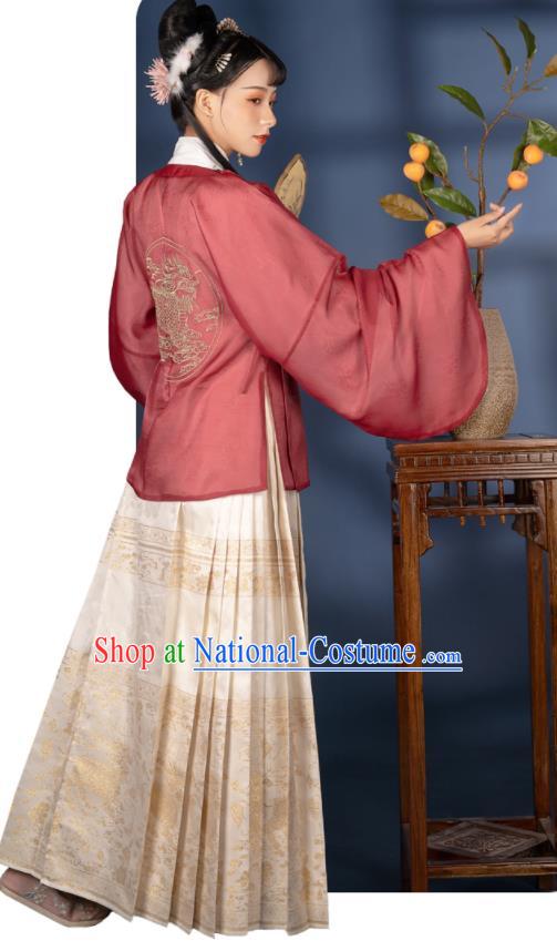 China Ancient Garment Costumes Traditional Court Lady Hanfu Dress Ming Dynasty Nobility Woman Historical Clothing Complete Set