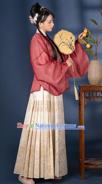 China Ancient Garment Costumes Traditional Court Lady Hanfu Dress Ming Dynasty Nobility Woman Historical Clothing Complete Set