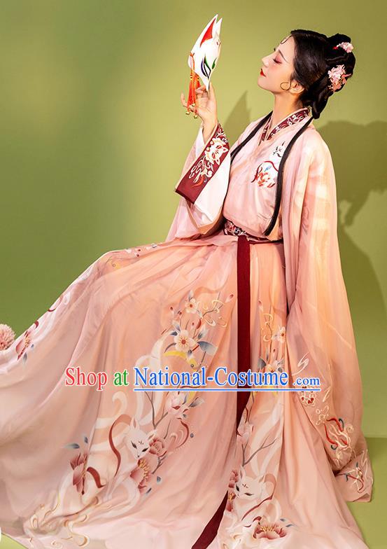 China Traditional Jin Dynasty Hanfu Dress Clothing Ancient Fairy Princess Garment Costumes for Women