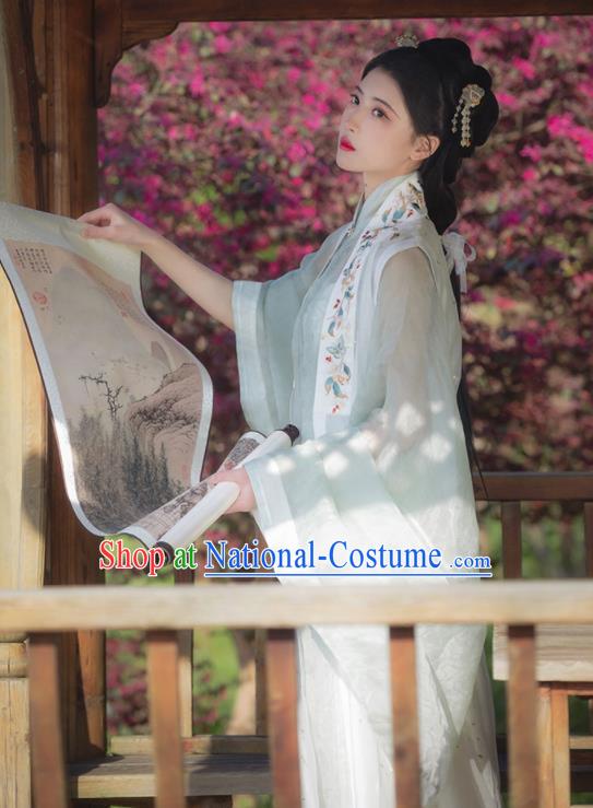 China Traditional Hanfu Dress Garments Ming Dynasty Nobility Lady Historical Clothing Ancient Young Beauty Costumes for Women