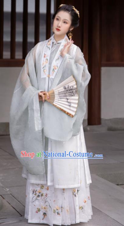 China Traditional Hanfu Dress Garments Ming Dynasty Nobility Lady Historical Clothing Ancient Young Beauty Costumes for Women