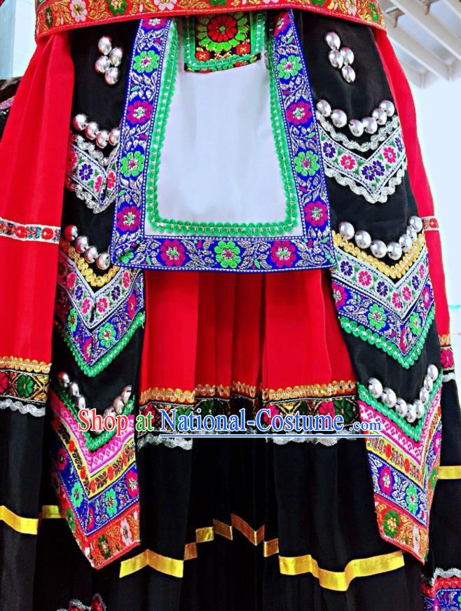 Chinese Yunnan Minority Children Dance Clothing Yao Nationality Dance Uniforms Miao Ethnic Group Girl Garment Costumes