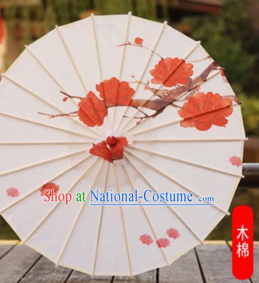 Chinese Classical Dance Umbrellas Handmade Silk Umbrella Traditional Hanfu Prop Painting Kapok Flowers Umbrella