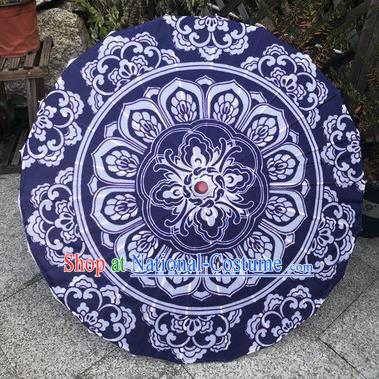 Chinese Traditional Stage Performance Umbrella Handmade Navy Silk Umbrellas Women Group Dance Umbrella Classical Dance Umbrella