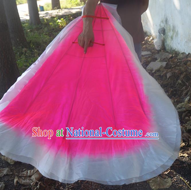 Chinese Spring Festival Gala Opening Dance Silk Fans Folk Dance Fan Yangko Dance Pink Ribbon Fan Group Peony Dance Prop Fan