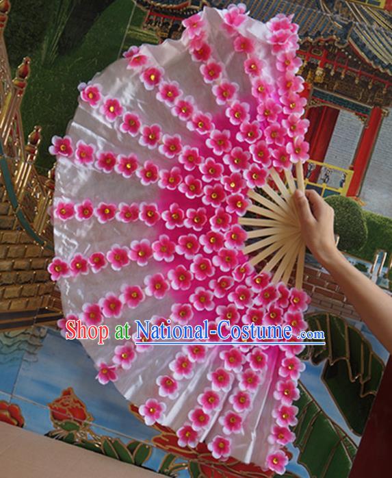 Chinese Folk Dance Folding Fan Yangko Dance Double Sides Fan Women Group Dance Prop Fan Spring Festival Gala Peach Blossom Dance Silk Fans