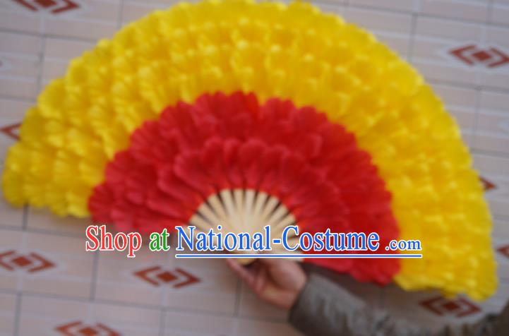 Chinese Spring Festival Gala Opening Dance Silk Fans Folk Dance Folding Fan Yangko Dance Double Sides Fan Women Group Dance Prop Fan