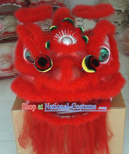 Chinese Lion Dancing Competition Costumes Set Folk Dance Red Fur Accessories Lion Dance Smile Head New Year Performance Props