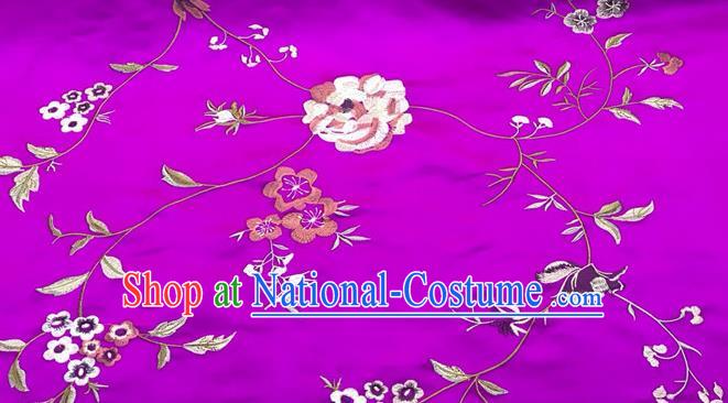 China Classical Qipao Dress Brocade Material Tang Suit Drapery Traditional Cheongsam Silk Fabric Embroidered Rosy Damask Cloth