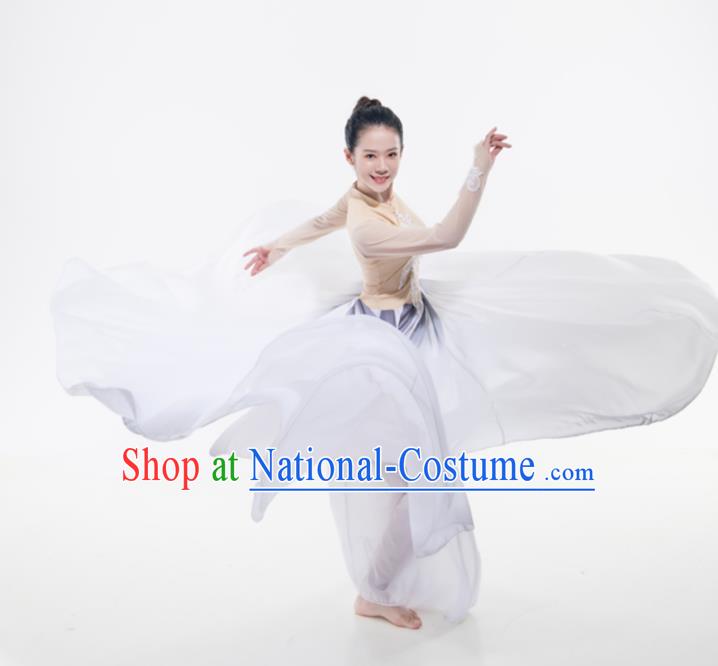 Professional Modern Dance White Dress Opening Dance Garment Group Dance Fashion Women Performance Costume