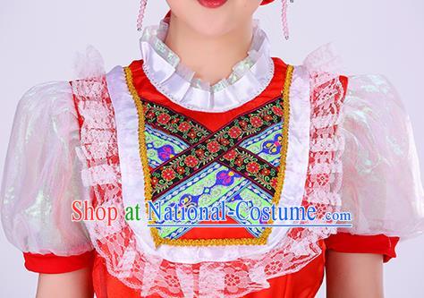 Professional Russia Modern Dance Fashion Garment Women Performance Costume Russian Court Princess Red Dress