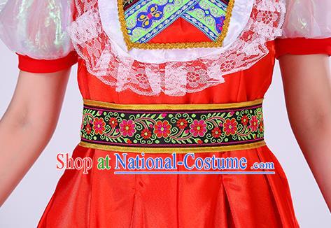 Professional Russia Modern Dance Fashion Garment Women Performance Costume Russian Court Princess Red Dress