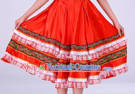 Professional Russia Modern Dance Fashion Garment Women Performance Costume Russian Court Princess Red Dress