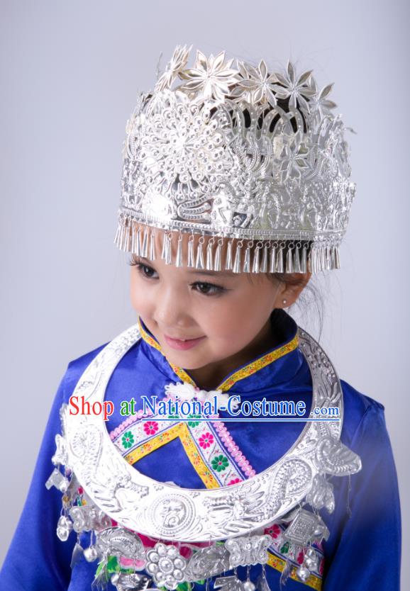 Chinese Tujia Minority Stage Performance Costumes Dong Nationality Folk Dance Royalblue Outfits Traditional Xiangxi Ethnic Girl Clothing