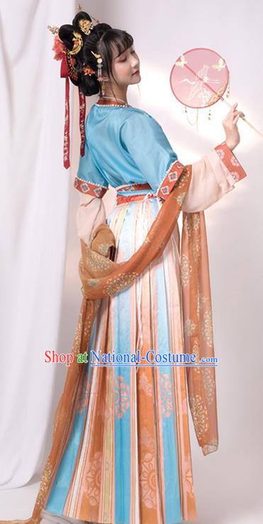 China Traditional Tang Dynasty Historical Clothing Ancient Palace Lady Garment Costumes Flying Apsaras Goddess Hanfu Dresses