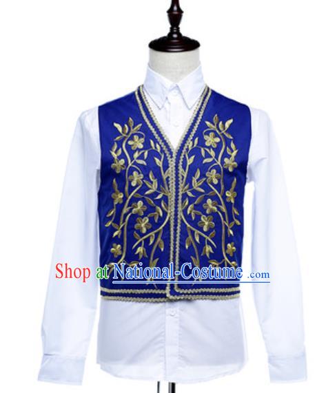 Custom European Prince Garment Costume Spanish Fighting Bull Clothing Annual Meeting Performance Suit Court Male Royalblue Jacket