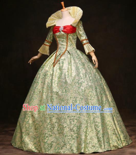 Top Western Drama Performance Golden Full Dress Christmas Queen Garment Costume England Court Formal Attire European Royal Princess Clothing