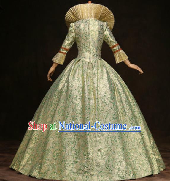 Top Western Drama Performance Golden Full Dress Christmas Queen Garment Costume England Court Formal Attire European Royal Princess Clothing