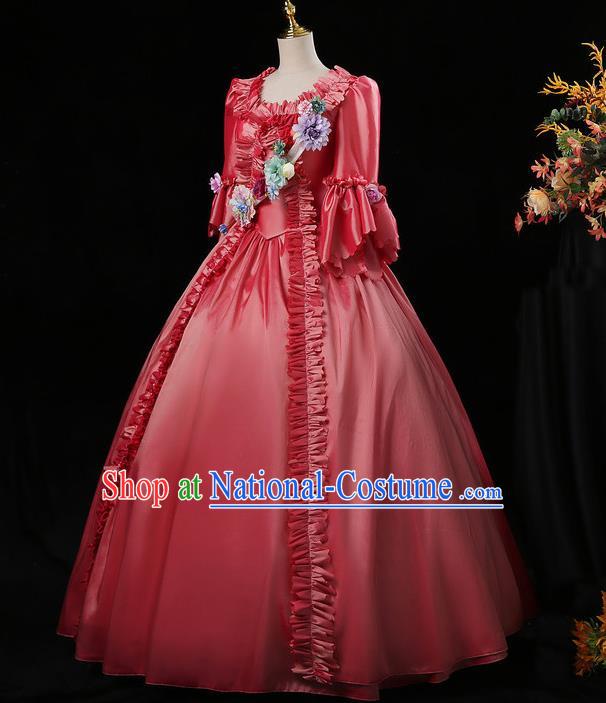 Top Ballroom Dance Formal Attire European Drama Performance Clothing England Royal Princess Pink Full Dress Western Court Garment Costume