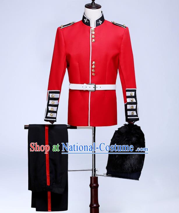 Custom Annual Meeting Performance Suits Western Soldier Jacket European Drum Corps Garment Costume England Royal Guard Clothing