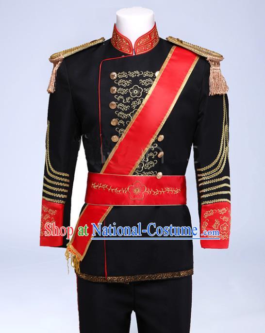 Custom European Drama Garment Costume England Royal Guard Clothing Annual Meeting Performance Suits Western Prince Black Jacket