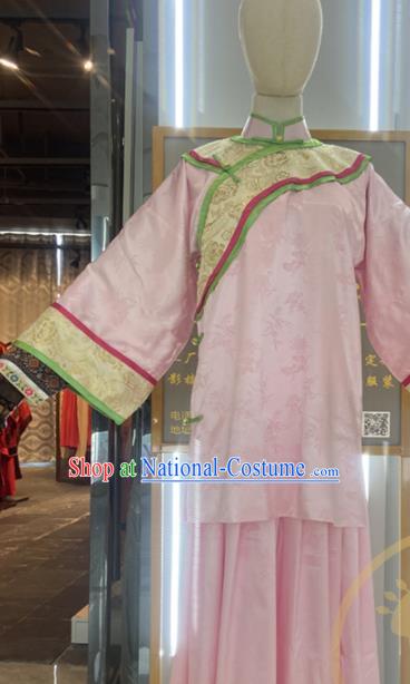 Chinese Qing Dynasty Civilian Lady Pink Dress Outfits Traditional Drama My Fair Princess Xia Ziwei Garment Costumes Ancient Young Beauty Clothing