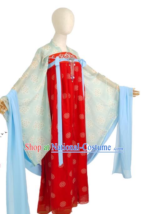 Chinese Tang Dynasty Princess Red Dress Outfits Traditional Drama Chang Ge Xing Li Leyan Garment Costumes Ancient Palace Lady Clothing