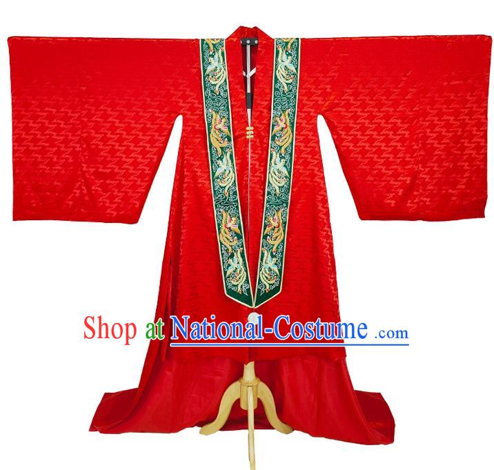 Chinese Ming Dynasty Empress Red Dress Outfits Traditional Drama Wedding Bride Garment Costumes Ancient Royal Queen Clothing