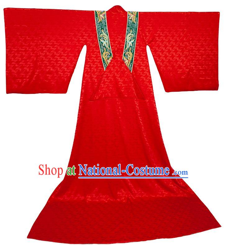 Chinese Ming Dynasty Empress Red Dress Outfits Traditional Drama Wedding Bride Garment Costumes Ancient Royal Queen Clothing