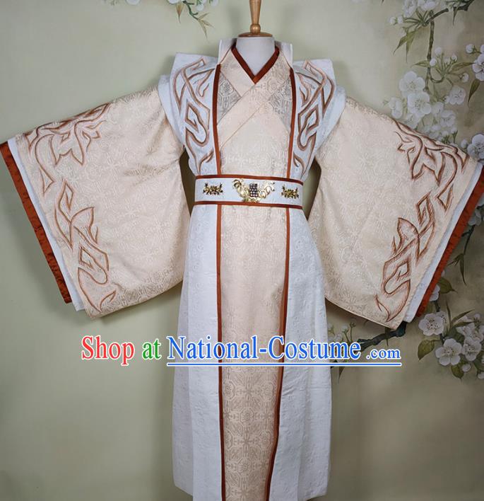 China Ancient Royal Prince Robe Apparels Drama Princess Silver Wu You Clothing Tang Dynasty King Garment Costumes