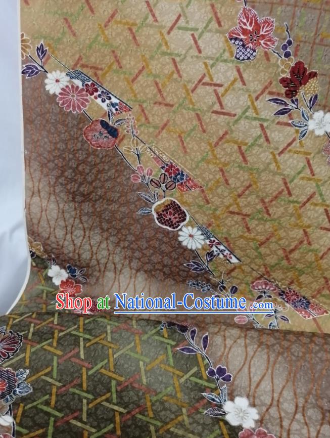 Japanese Traditional Yukata Belt Silk Fabric Classical Daisy Pattern Waistband Material Kimono Dress Corset Accessories