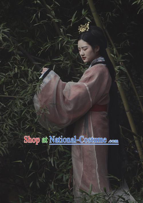 China Traditional Hanfu Dress Attires Ancient Palace Beauty Historical Clothing Han Dynasty Royal Princess Garment Costumes