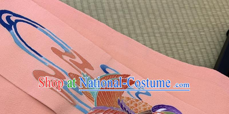 Japanese Kimono Dress Corset Accessories Traditional Yukata Robe Pink Belt Classical Mandarin Duck Pattern Wafuku Waistband