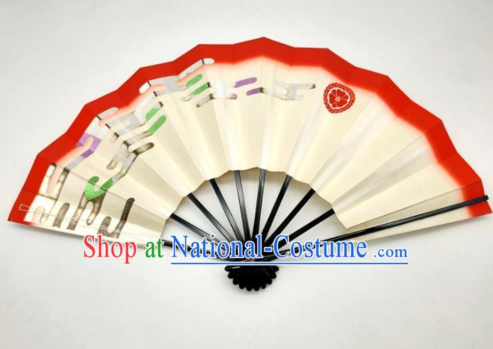 Japanese Traditional Geisha Dance Folding Fan Stage Performance Accordion Handmade Printing Silk Fan