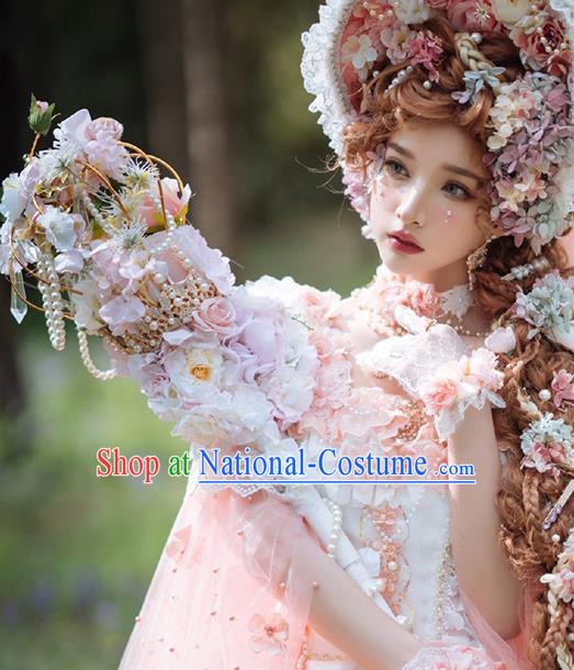 Top Cosplay Princess Props Baroque Wedding Sceptre Stage Show Flowers Mace Handmade Bride Accessories