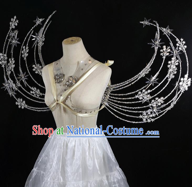 Halloween Cosplay Fairy Wings Angel Crystal Wings Handmade Catwalks Props Wedding Bride Back Accessories