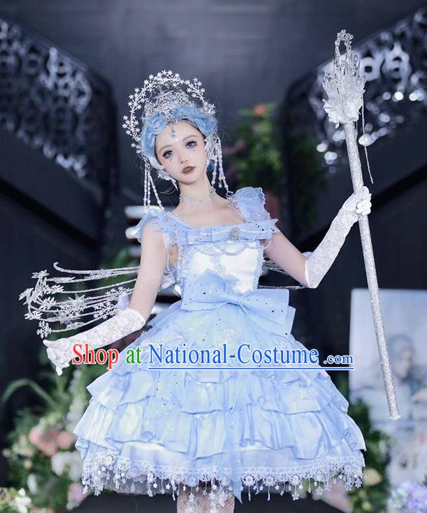 Top Princess Crystal Sceptre Stage Show Mace Handmade Queen Accessories Cosplay Fairy Props